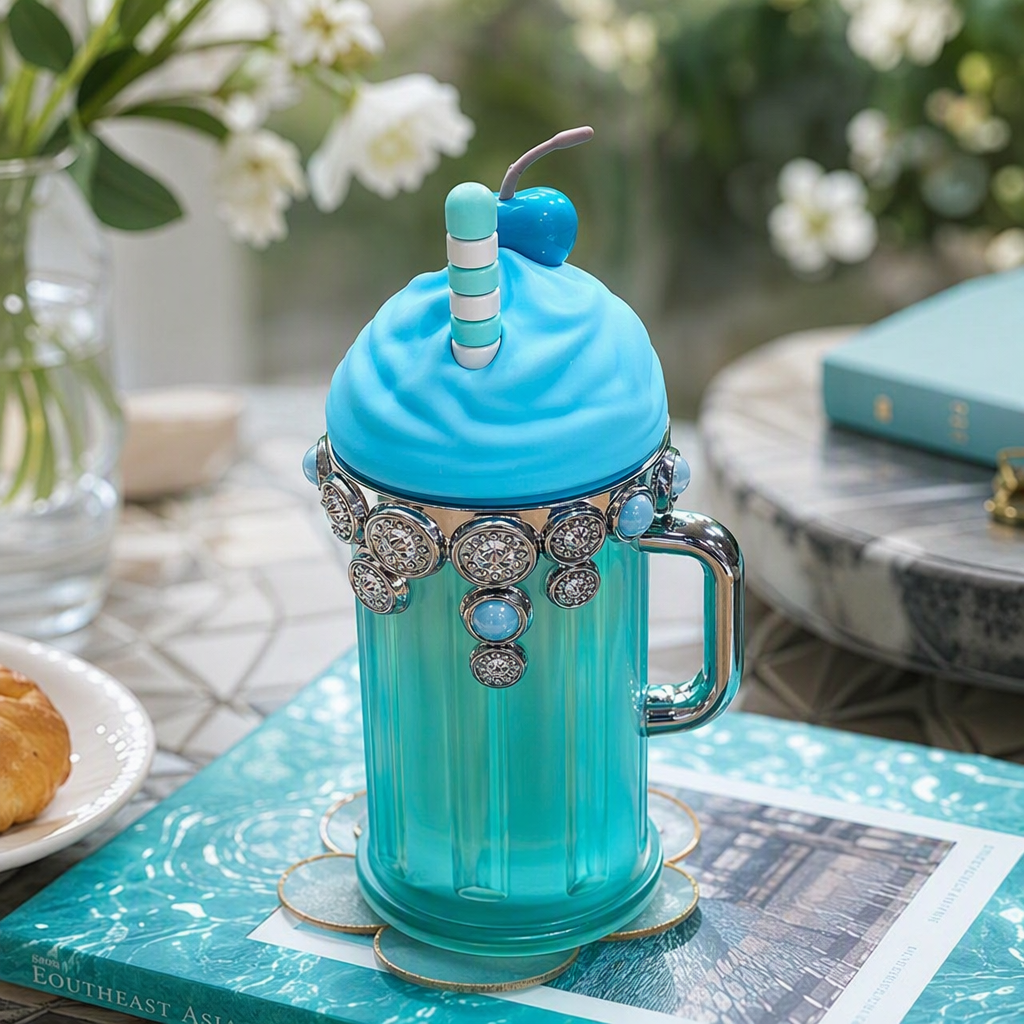 Colorful plastic straw cup, portable household water cup for children and students, creative daily necessities, durable and practical Specification image