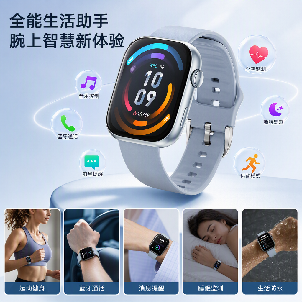 Orange sports silicone watch smartwatch