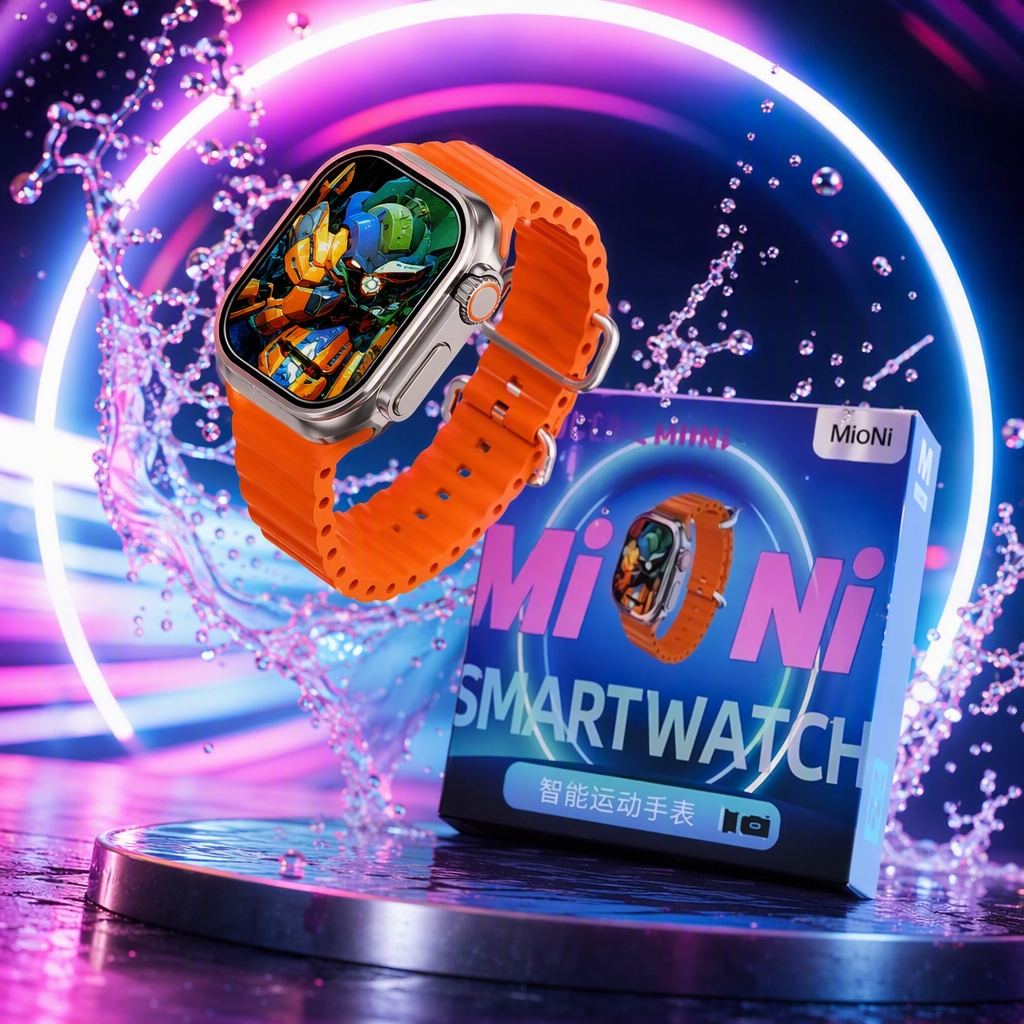 Orange sports silicone watch smartwatch Specification image