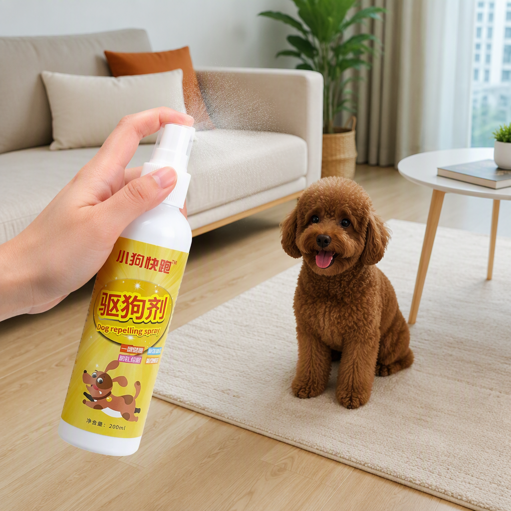 Pet repelling spray bottle, white anti-dog disturbance pet dog repellent, portable dog repellent for home and outdoor use details Picture
