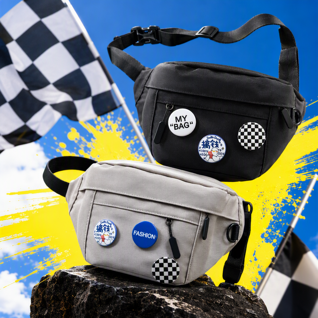 A multi-functional fashionable casual waist bag, a versatile crossbody bag for both men and women's sports trends Specification image
