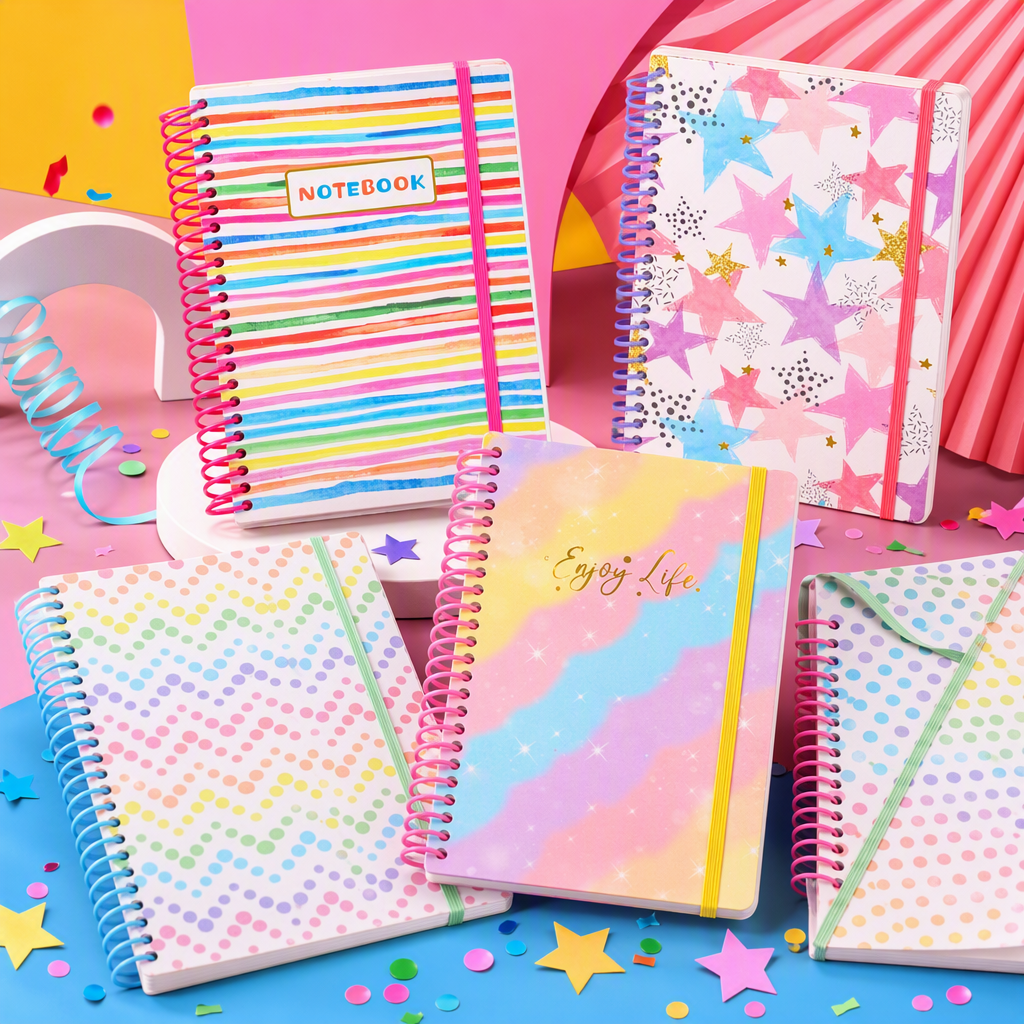 Colorful spiral binding notebook, student notebook, creative hand-held notebook, office notebook, student style Specification image