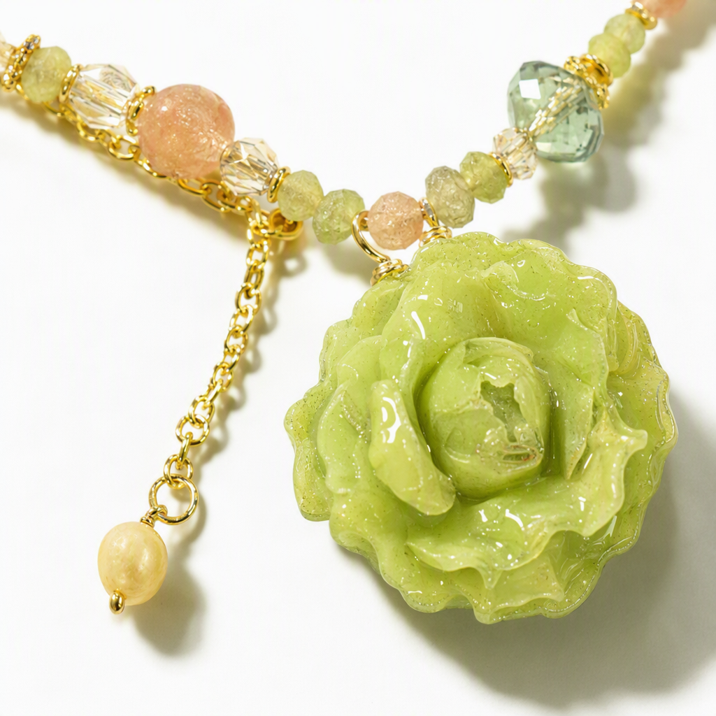 Moda verde flor colgante collar mujer versión coreana simple y versátil tendencia accesorios regalos Application Scenario