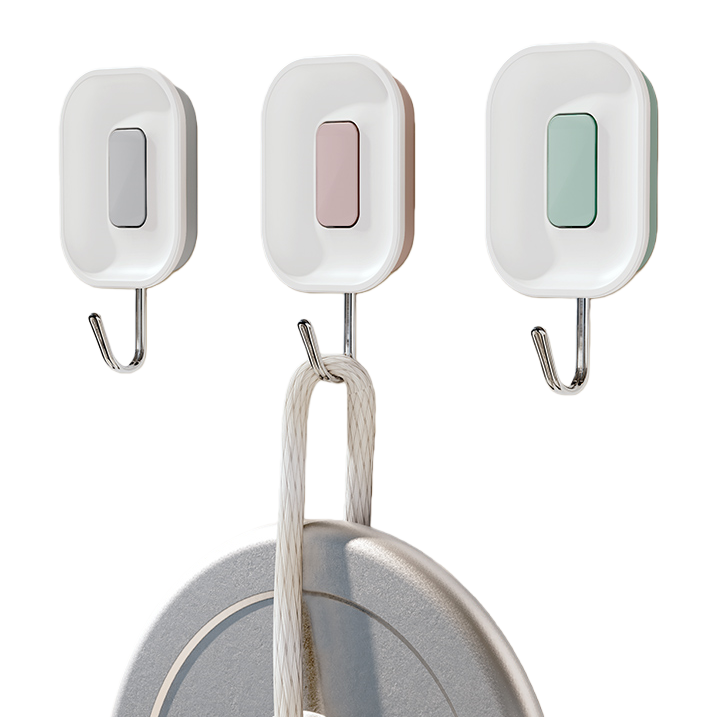 【CL】26Q2#57713 White wall three-color hook hanging piece, wall storage iron bucket, fruit shell healing small silver willow, gummy pen, keychain, decorative hook set Application Scenario