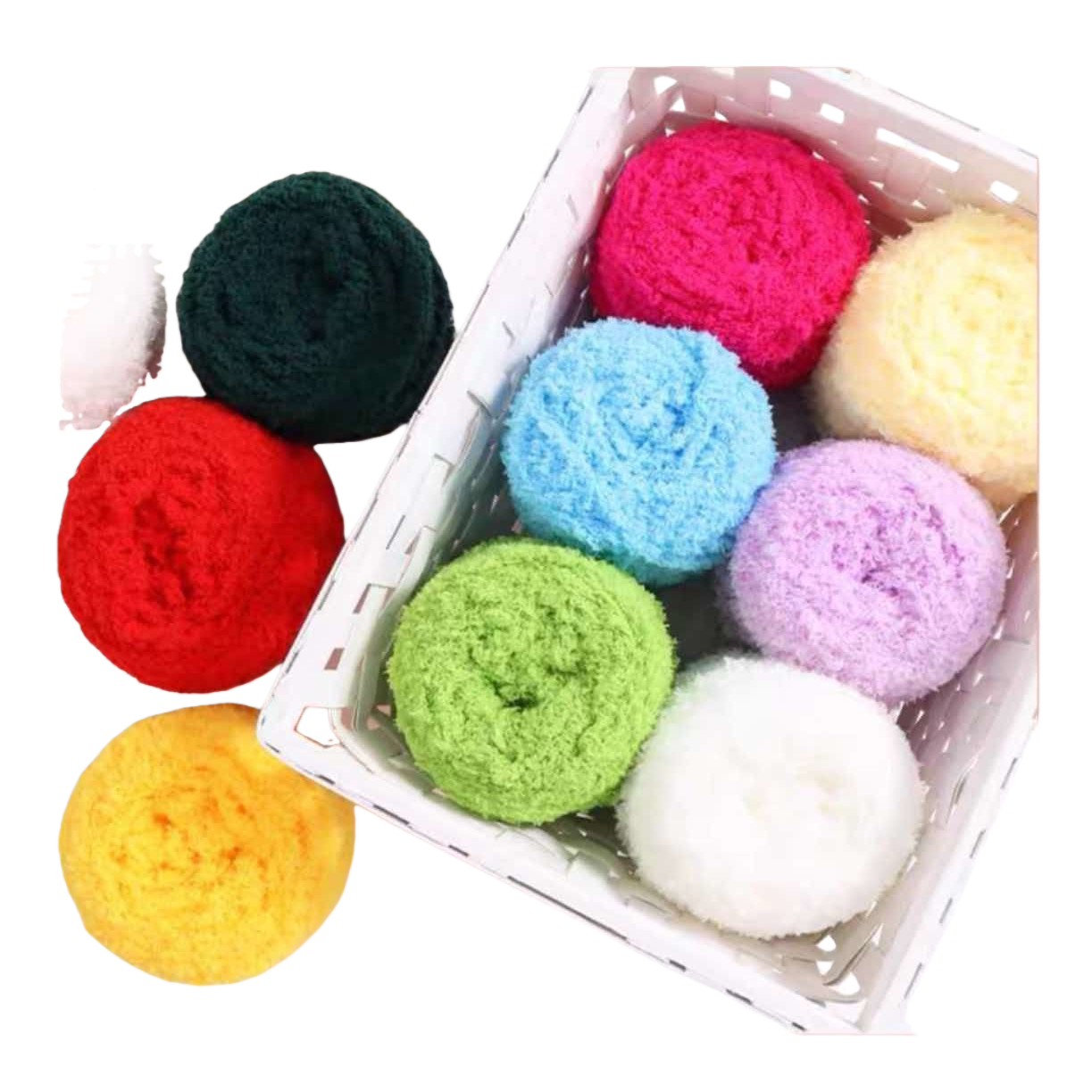 Coral felpa hilo hilo suave y grueso pañuelo tejido a mano sombrero guantes toalla de tres hilos hilo de material diy