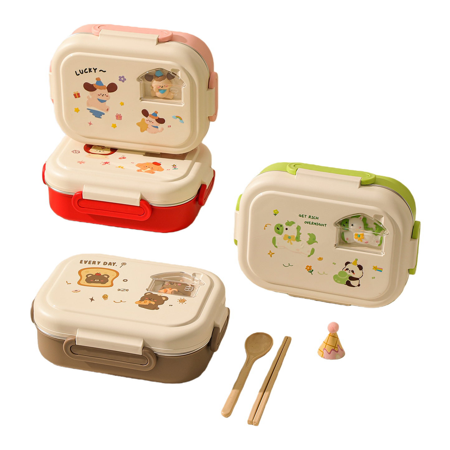 【OSEO】26Q3#BT18-A multi-compartment storage container, household portable plastic lunch box, fresh-keeping box Application Scenario