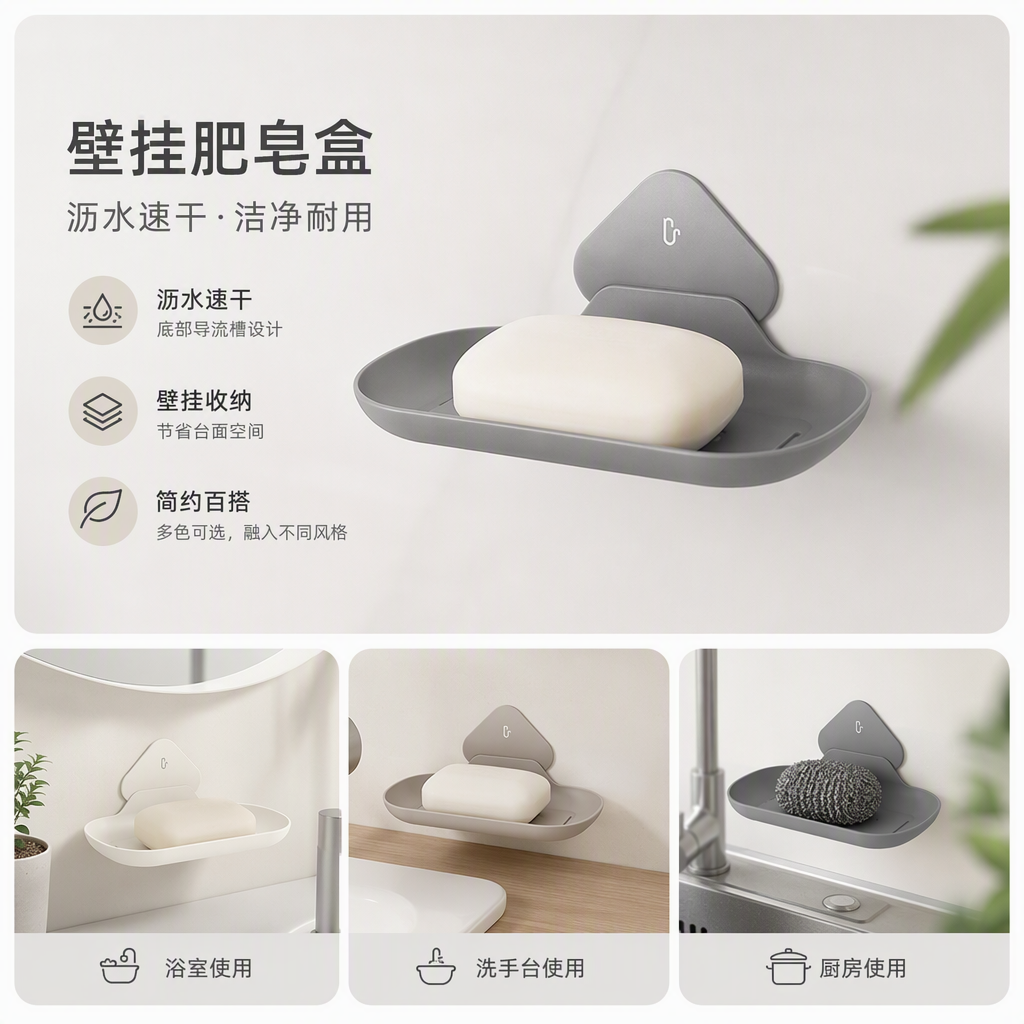 【CL】26Q2#58911 Ceramic soap box, draining rack, laundry detergent storage with lid, bubble net, bathroom washbasin supplies