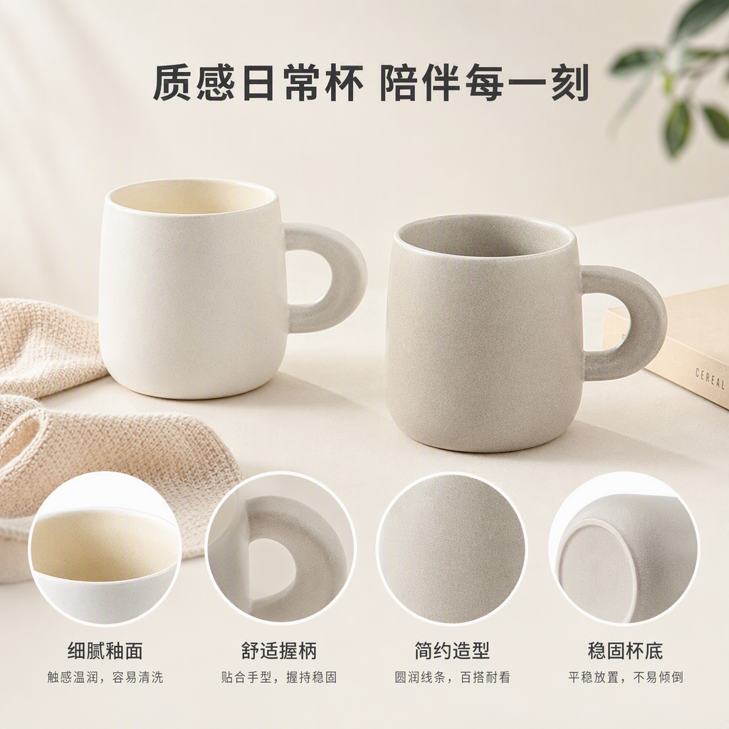 [CL] 26Q2#369 taza de cerámica creativa para el hogar diario oficina café y té juego de regalo simple moda resistente al calor