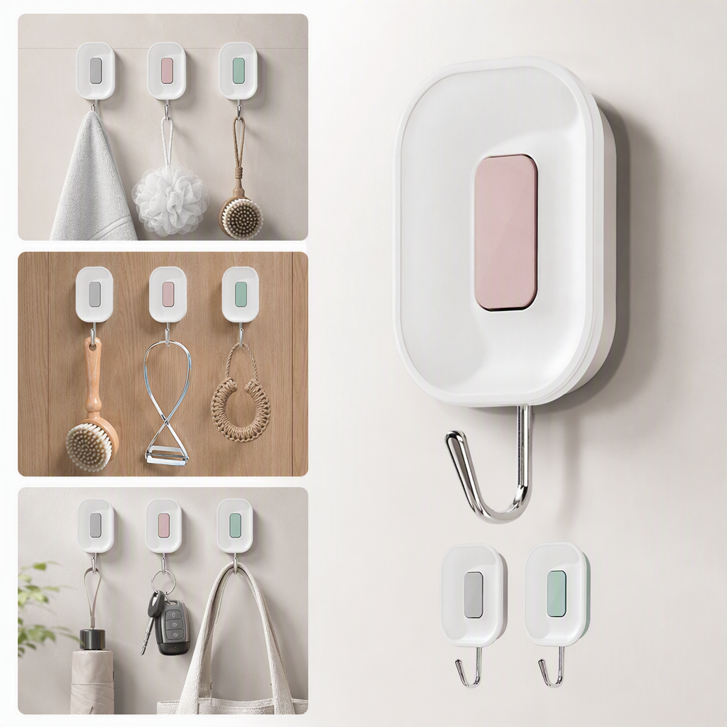 【CL】26Q2#57713 White wall three-color hook hanging piece, wall storage iron bucket, fruit shell healing small silver willow, gummy pen, keychain, decorative hook set