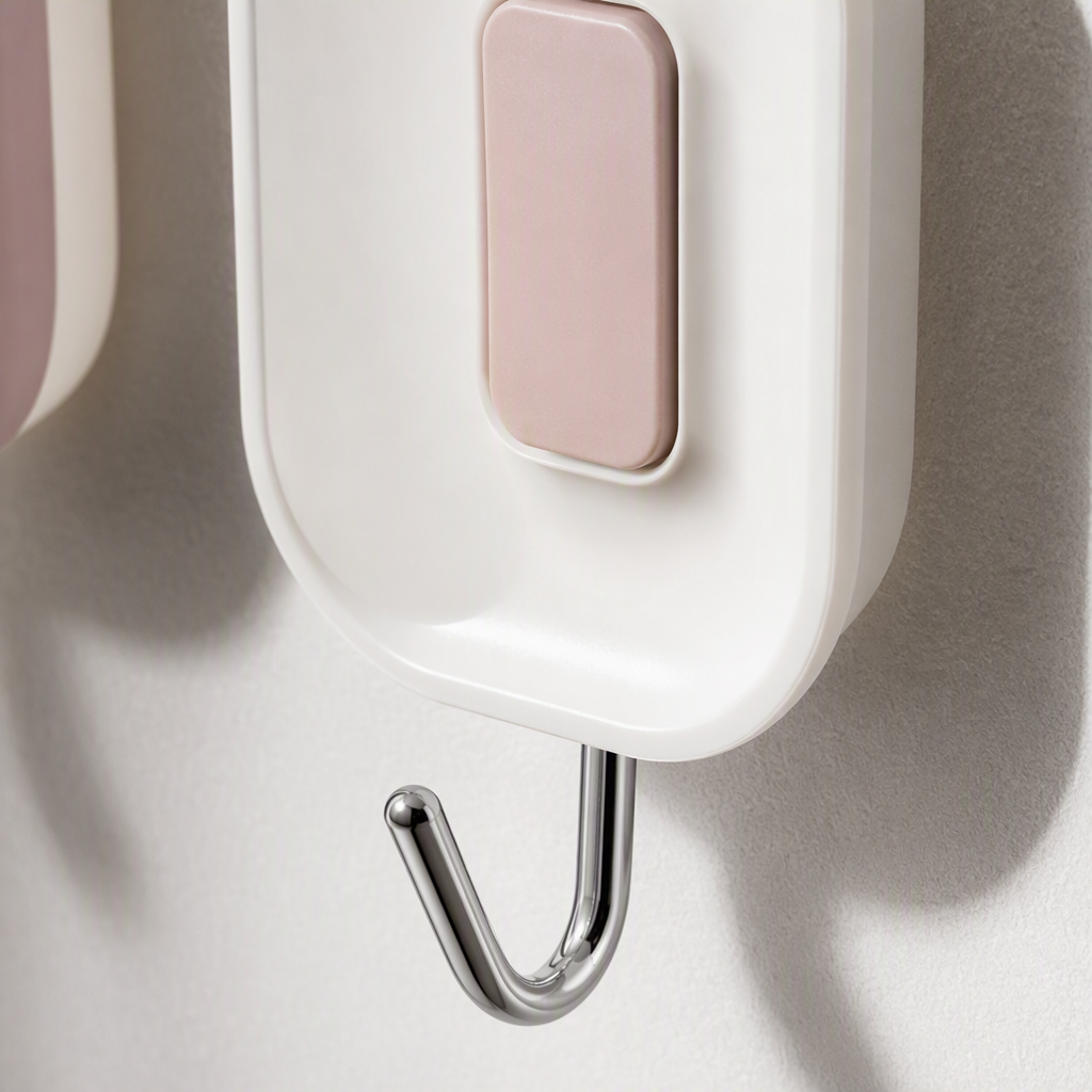 【CL】26Q2#57713 White wall three-color hook hanging piece, wall storage iron bucket, fruit shell healing small silver willow, gummy pen, keychain, decorative hook set Specification image