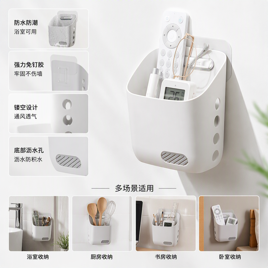 【CL】26Q2#52630 Multi-functional portable storage basket, white, gray, brown, bamboo, plastic vegetable basket, organizing box, storage basket, household storage basket