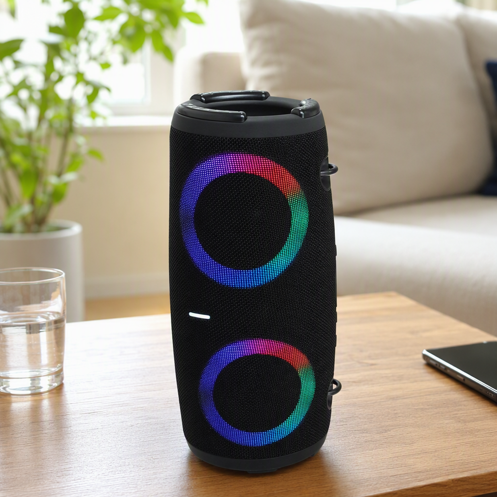 Luces coloridas altavoz bluetooth hogar portátil inalámbrico hd calidad de sonido multiescena aplicable details Picture
