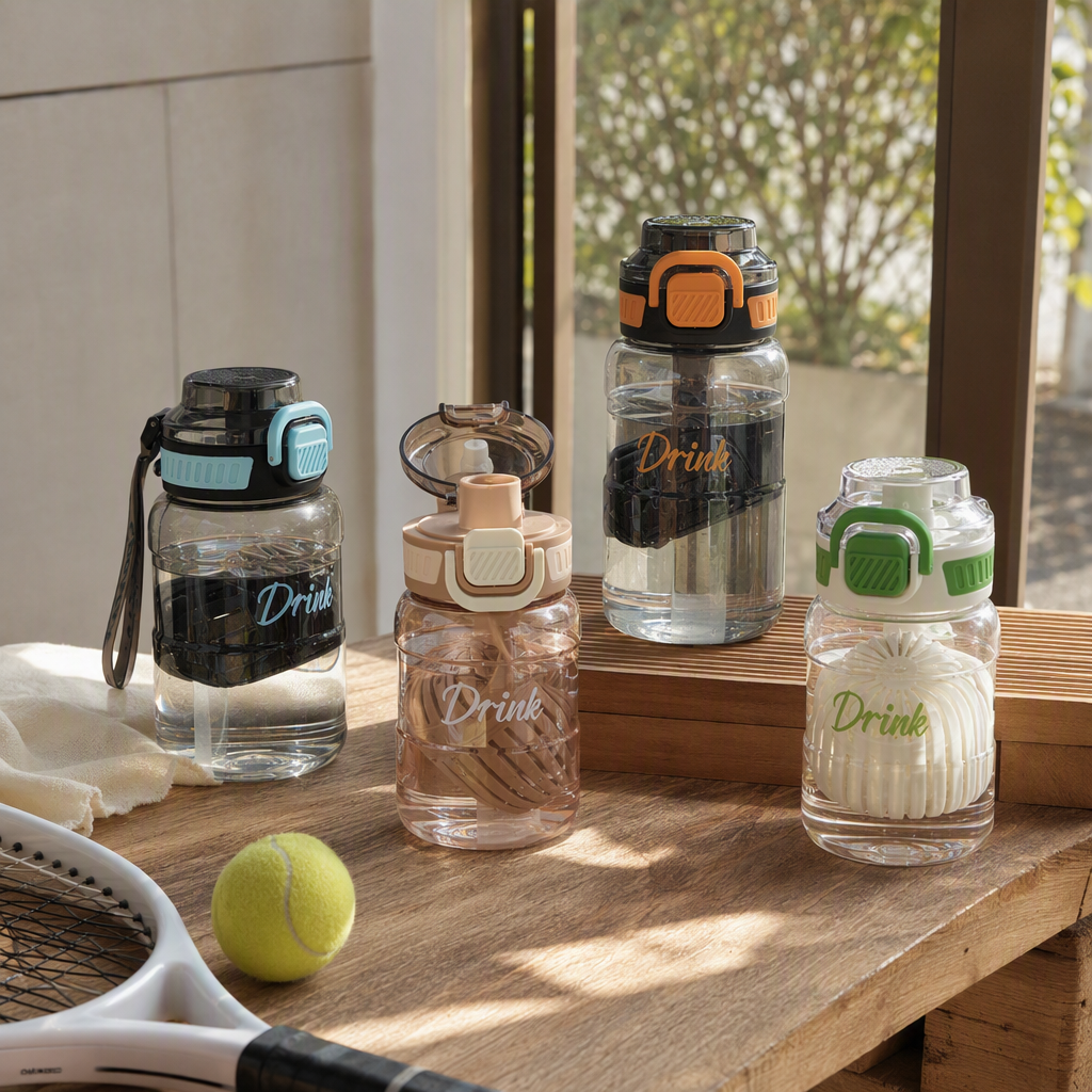 【OSEO】26Q3#1285 Summer Large-Capacity Sports Water Bottle Multi-functional heat transfer printing Creative Water Cup