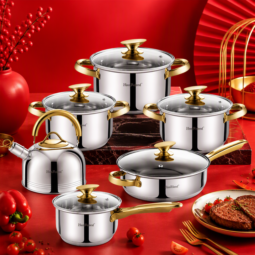 Multi-functional kitchen cookware set, household soup and stir-frying pot combination, durable and practical, daily necessities and kitchenware HR150-3 Item Picture