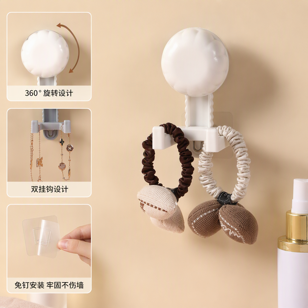 Multi-functional adhesive coat hook, strong non-drilling adhesive hook, clothing storage and organization tool, essential for home use Application Scenario