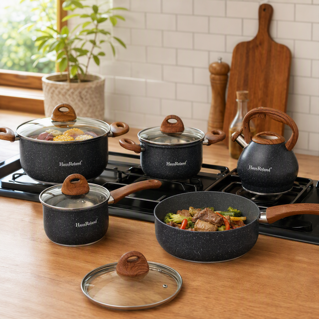 Multi-functional kitchenware set, household pot and pot combination, essential kitchenware set, durable and practical multi-piece set HR120-1 Specification image