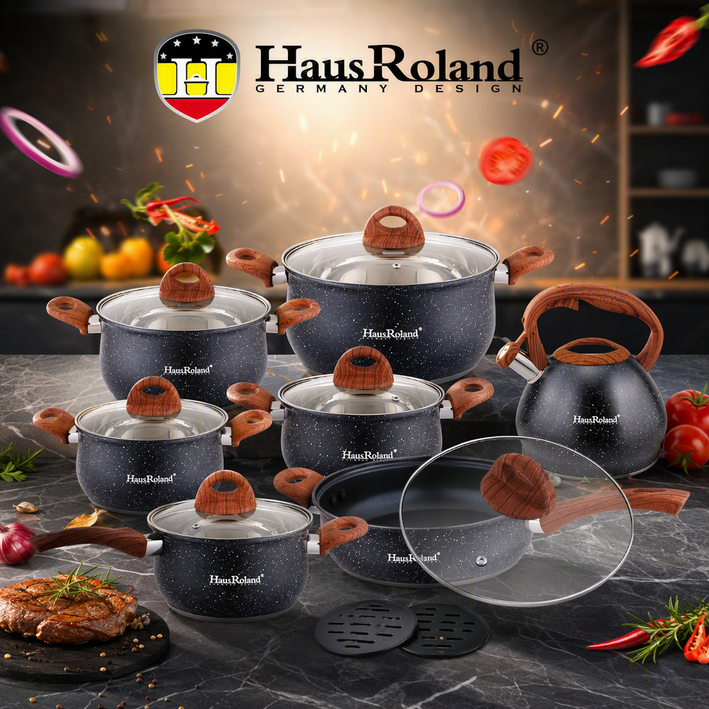 Multi-functional kitchenware set, household pot and pot combination, essential kitchenware set, durable and practical multi-piece set HR120-1 Item Picture
