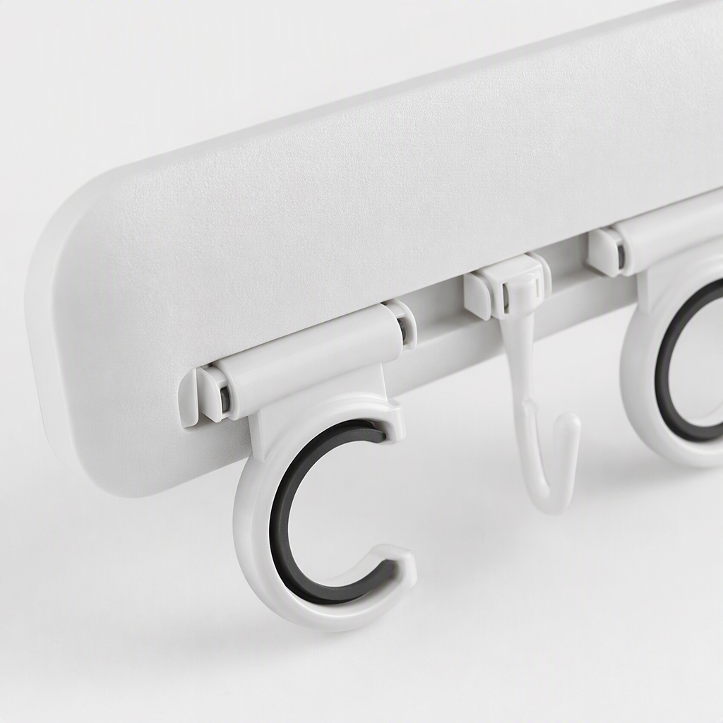 【CL】26Q2#58962 Frost Moon White Traceless Adhesive Hook, Double-sided magnetic hook, no need for drilling, strong adhesive for home storage items Specification image