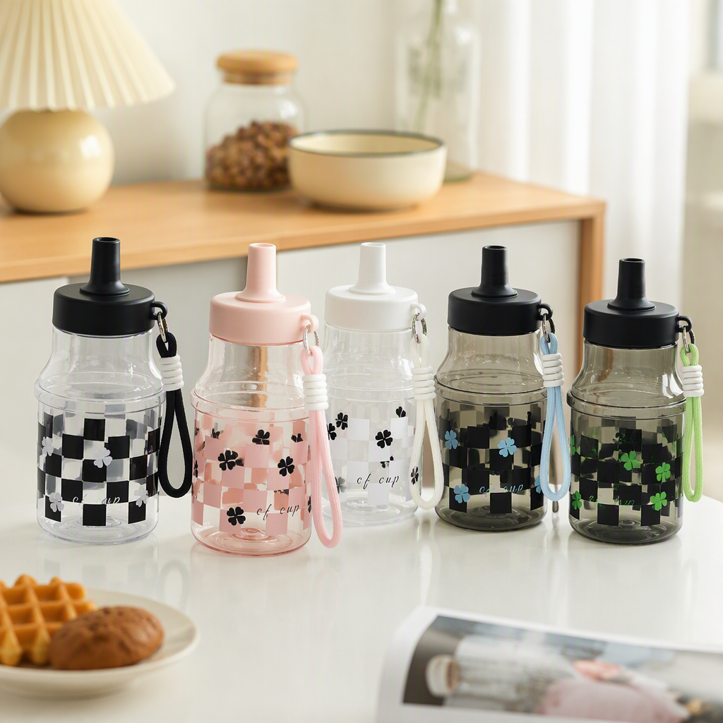 [OSEO] 26Q3#1322 cute niños doble beber plástico beber taza spray colorido portátil beber taza para el jardín de infantes de estudiantes