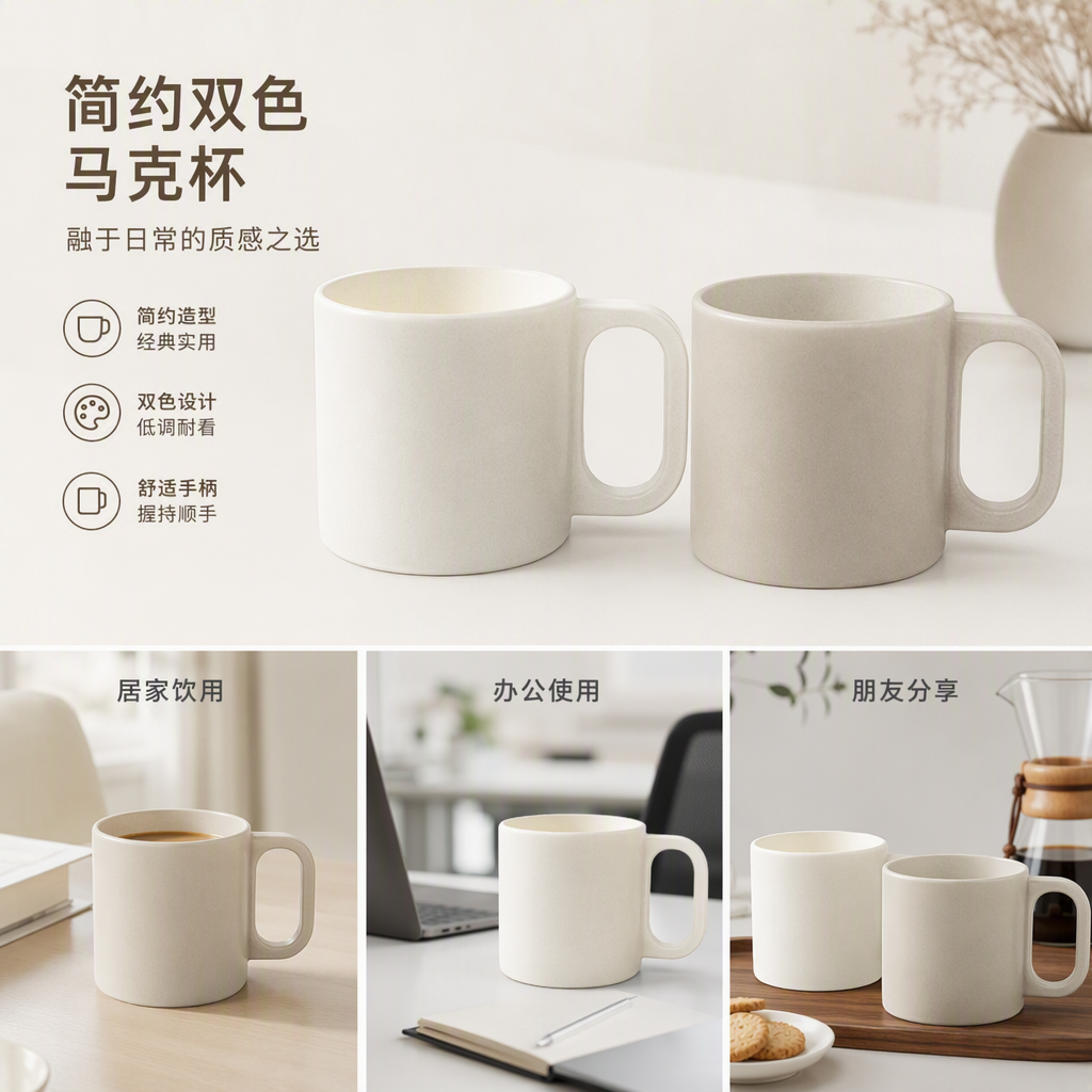[CL] 26Q2#379 pareja creativa juego de taza taza de agua de cerámica simple para uso doméstico uso diario pareja juego de regalo details Picture