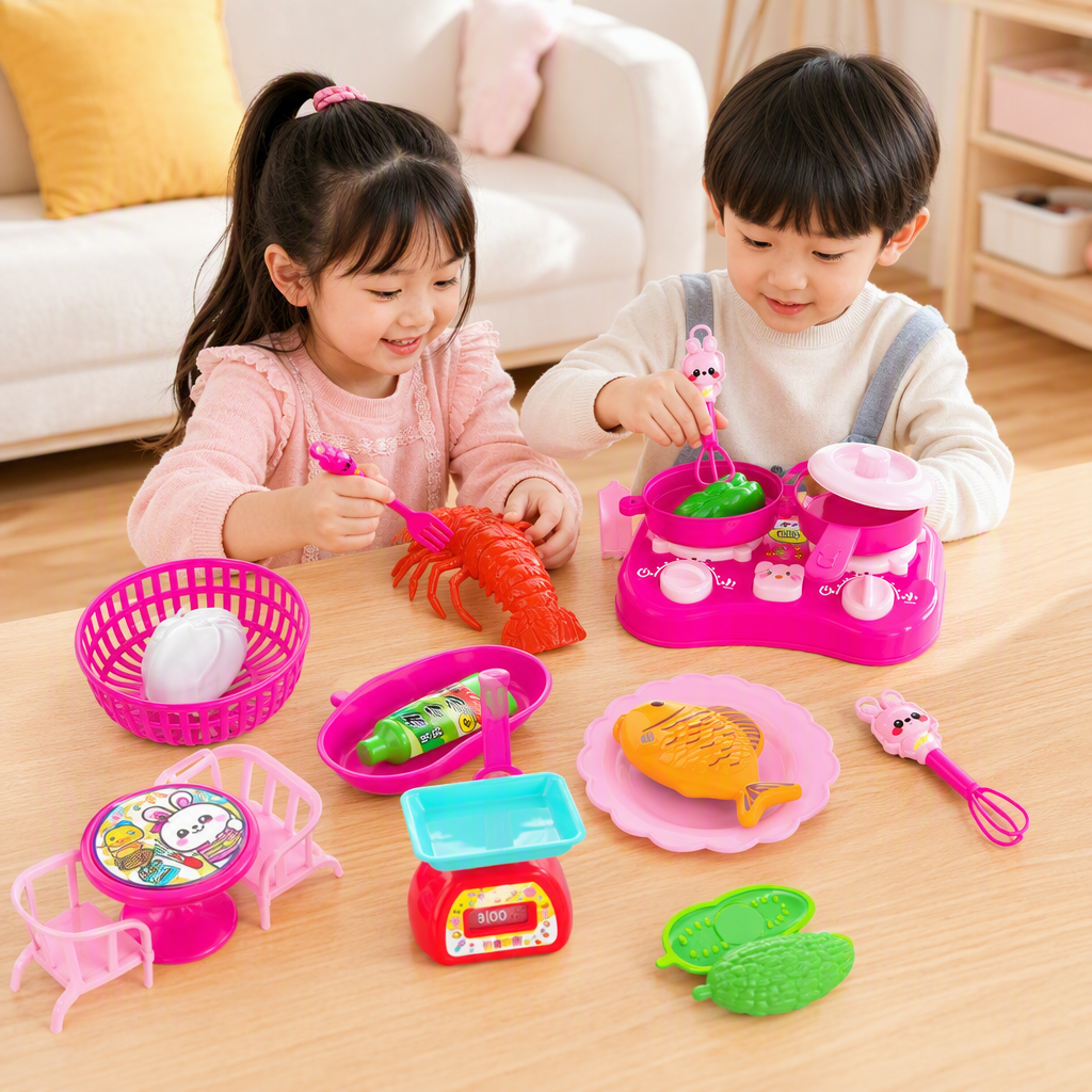 Colorful seafood toy set cocina infantil juego de simulación puzzle divertido juguetes hechos a mano caja de regalo details Picture