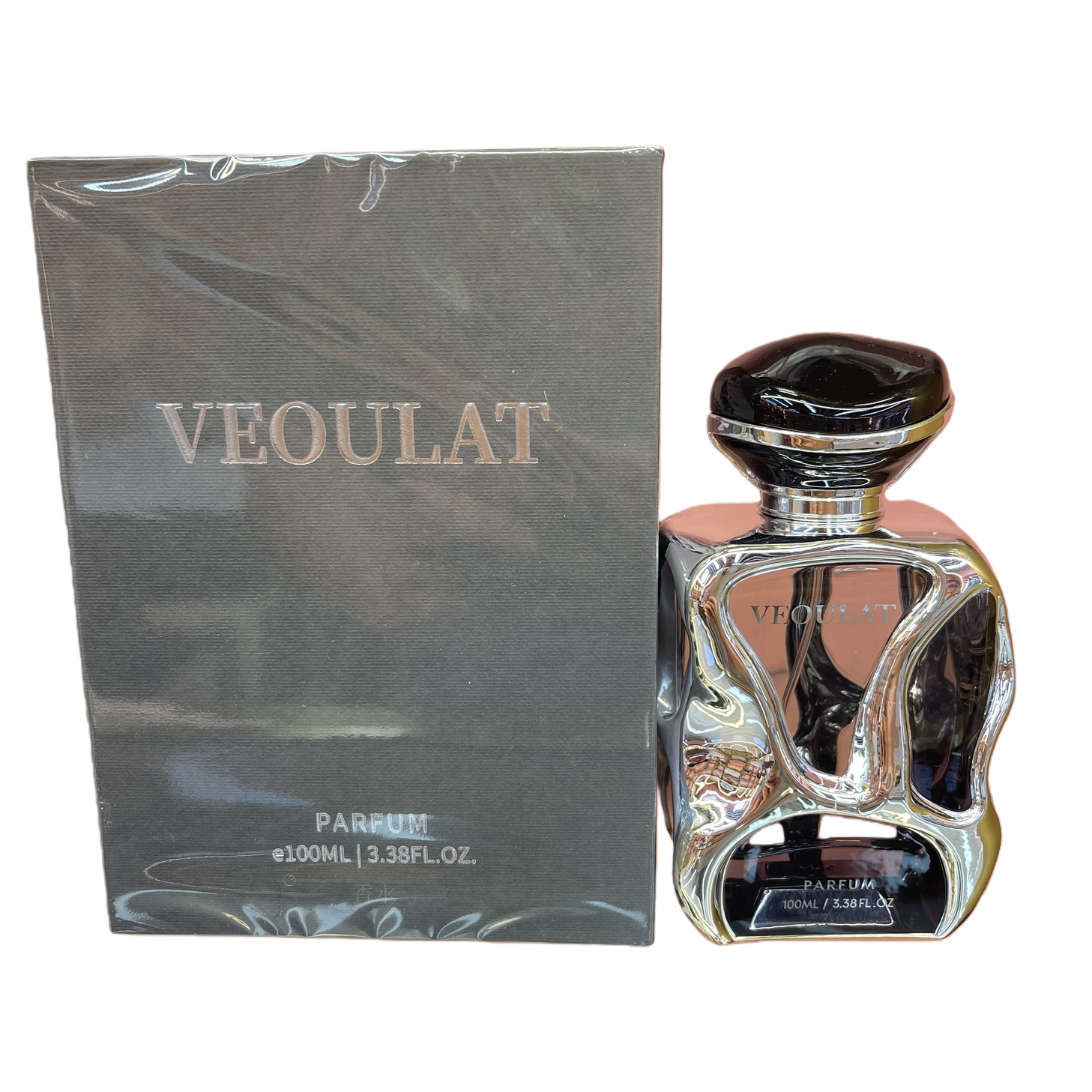 Silver streamlined perfume bottle, floral siep, Queen of the Night Item Picture