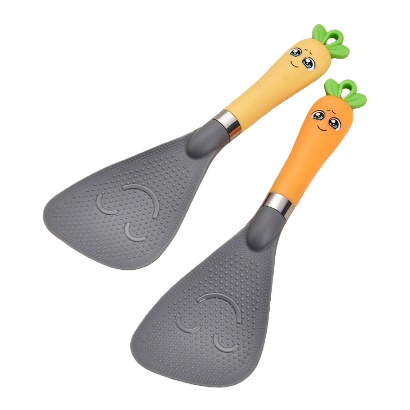 Cartoon carrot-shaped rice spoon, children's and babies' complementary food soup spoon, cute kitchenware, heat-resistant and practical Item Picture