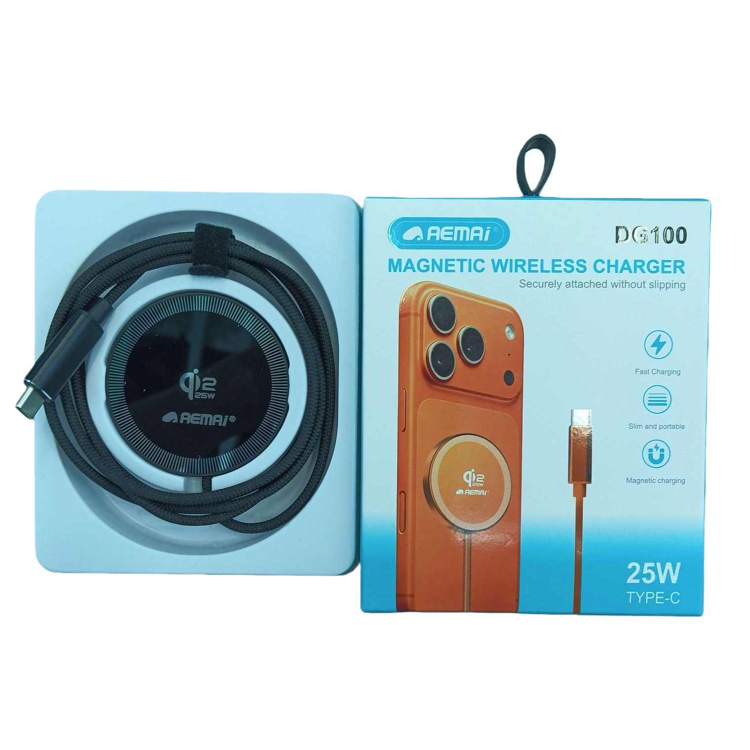 Cargador inalámbrico de succión magnética negro de moda cargador portátil de carga rápida cargador de teléfono multifuncional para apple huawei android carga rápida plug rápido cargador inalámbrico de cable gratuito details Picture
