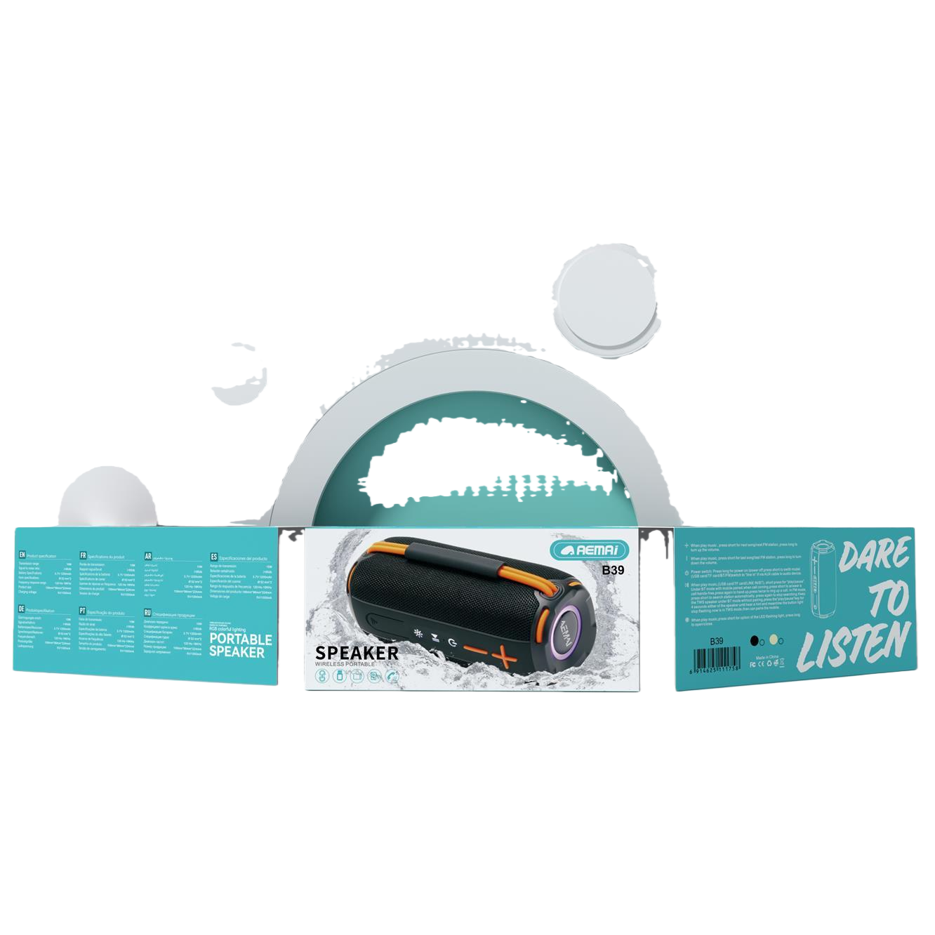 Altavoz bluetooth colorido portátil mini inalámbrico al aire libre hogar multifuncional audio bass shock control de voz conexión carga rápida