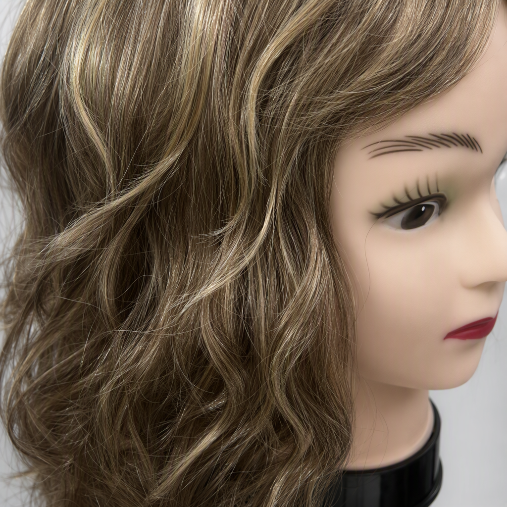 Golden curly hair dummy head display model, hairstyle styling practice, hairdressing teaching props Application Scenario