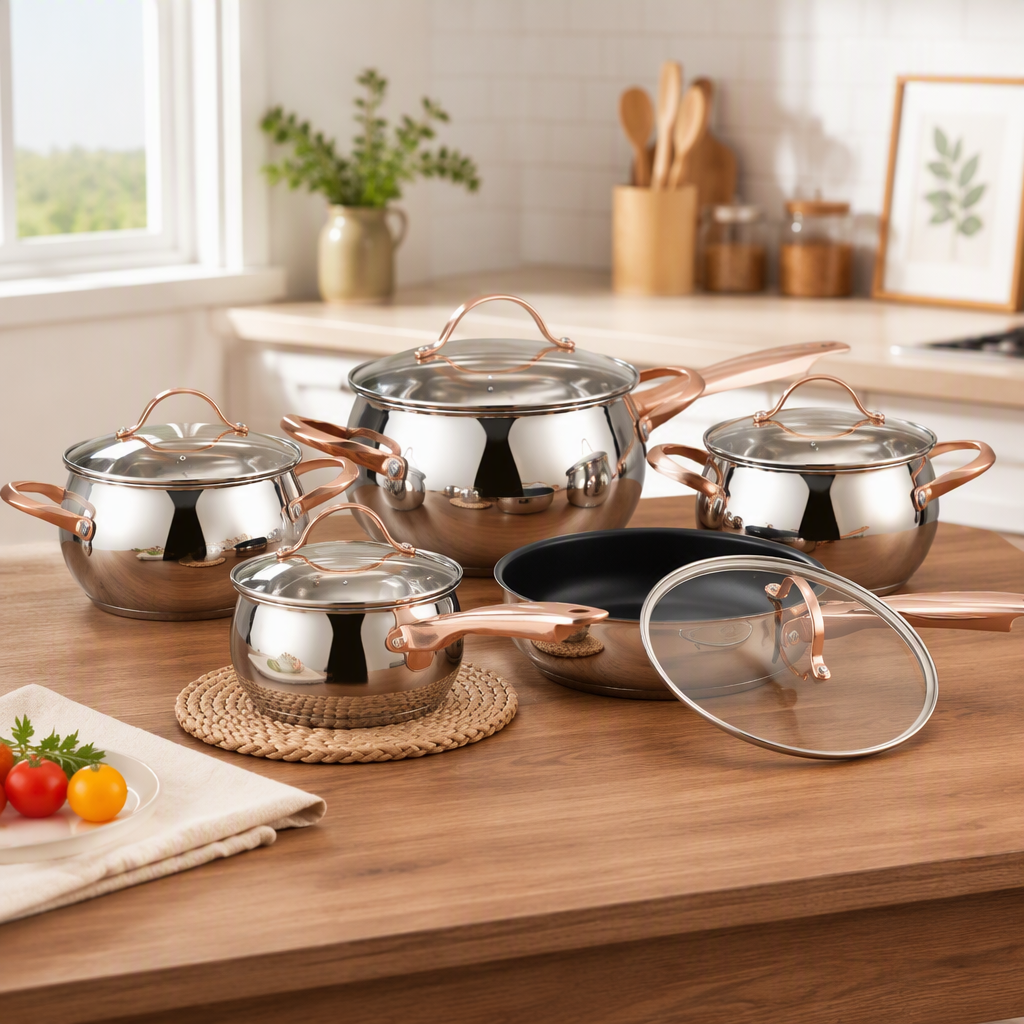 Multi-functional kitchen cookware set, home stew pot, soup pot and wok combination, kitchenware and kitchen supplies gift box C-126-4