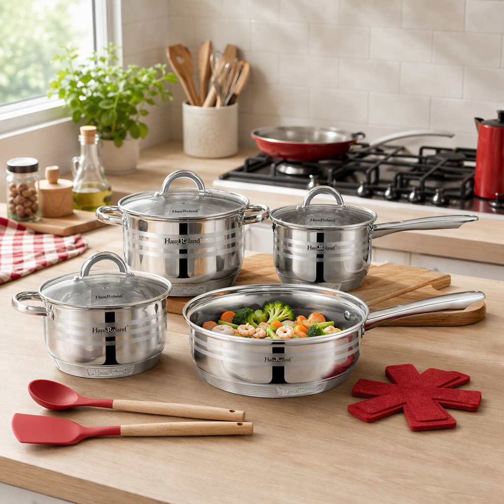 Multi-functional kitchen cookware set, household stewing and soup pot set, practical and durable kitchenware products HR1125-1 Item Picture