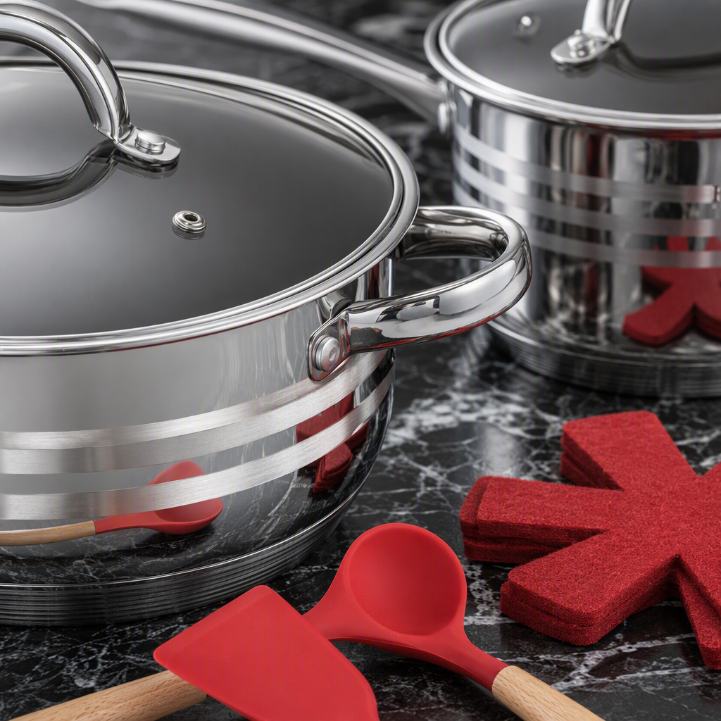 Multi-functional kitchen cookware set, household stewing and soup pot set, practical and durable kitchenware products HR1125-1