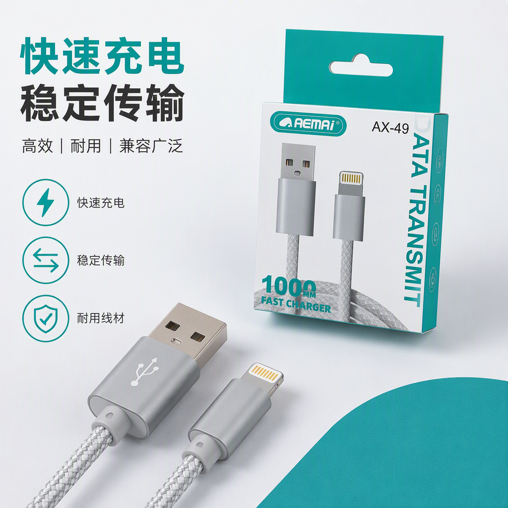 Caja blanca cable de datos multifuncional cable de carga tablet móvil universal duradero