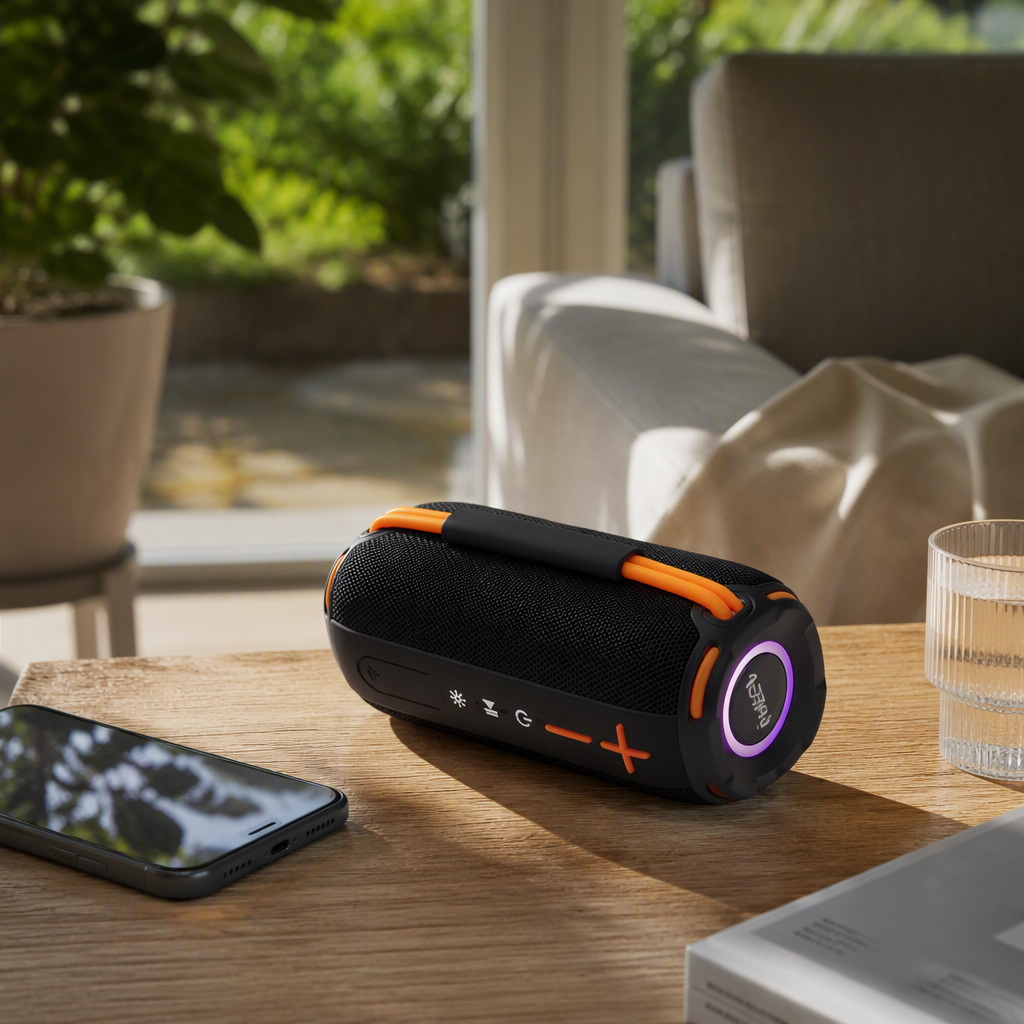 Altavoz bluetooth colorido portátil mini inalámbrico al aire libre hogar multifuncional audio bass shock control de voz conexión carga rápida Specification image