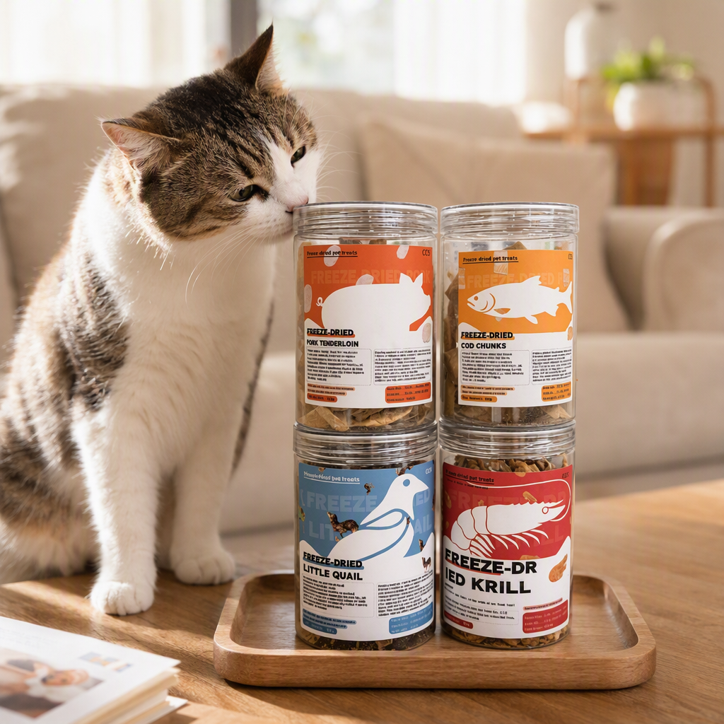 Delicious canned pet snacks for dogs and cats, with a variety of flavors and balanced nutrition. Canned pet snacks include pork tenderloin, dried krill, quail, freeze-dried cod, and dried blocks