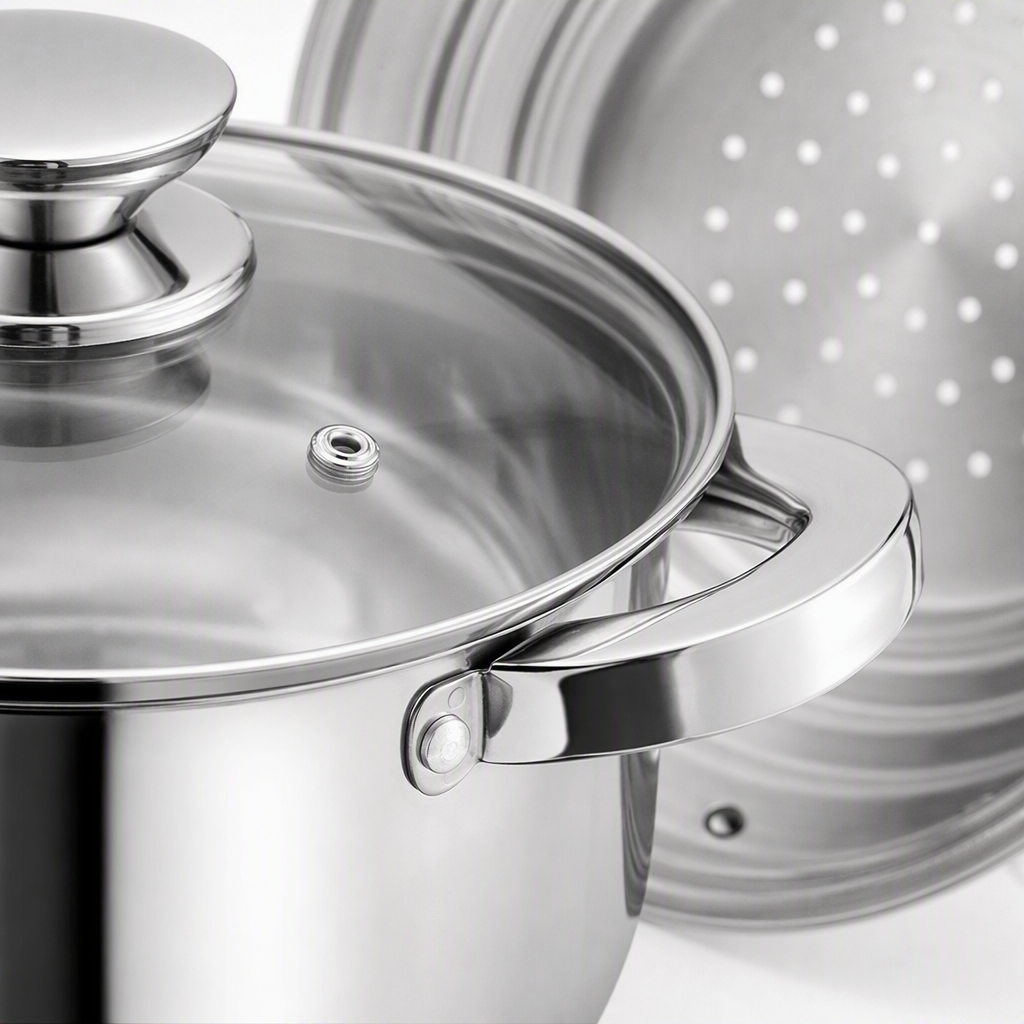 Heat-resistant stainless steel cookware set, multi-purpose stewing, cooking and stir-frying pot for family kitchen, practical and durable HR181-1 Item Picture