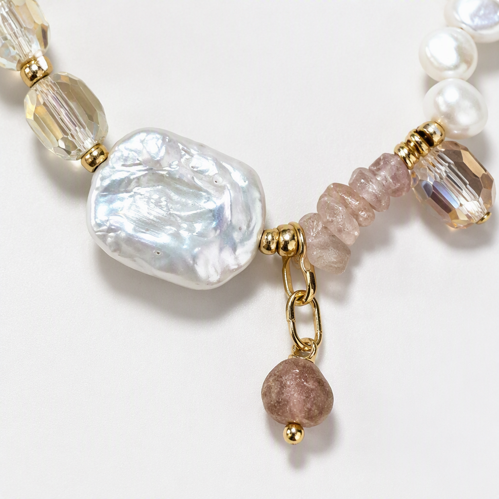 Collar de perlas de cristal rosa elegante temperamento accesorios de moda regalo de cumpleaños para mujeres versátil Application Scenario