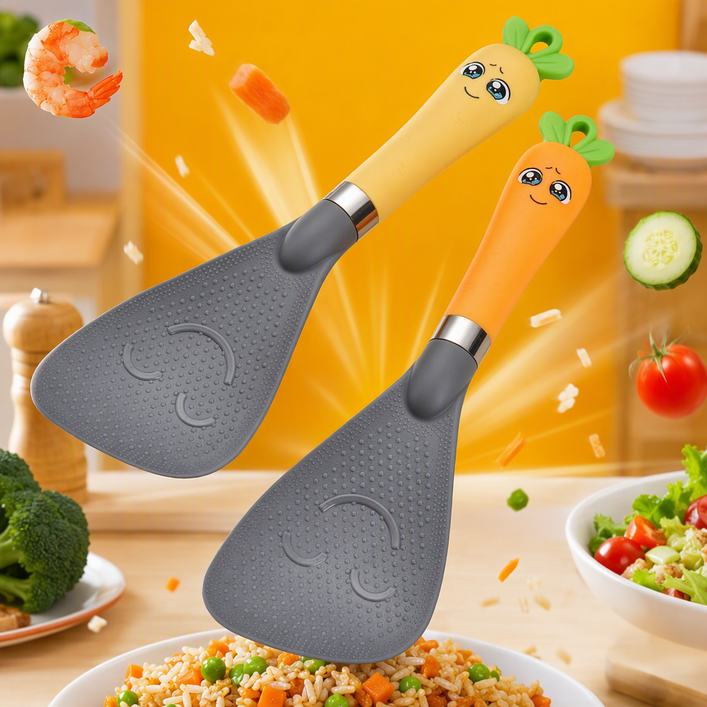 Cartoon carrot-shaped rice spoon, children's and babies' complementary food soup spoon, cute kitchenware, heat-resistant and practical Specification image