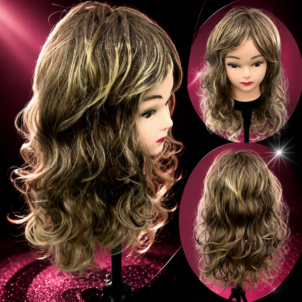 وشعر مستعار وشعر مجعد وشعر مستعار، بشكل طبيعي على شكل أزياء، يظهر قطع أغطية شعر العارضة Specification image