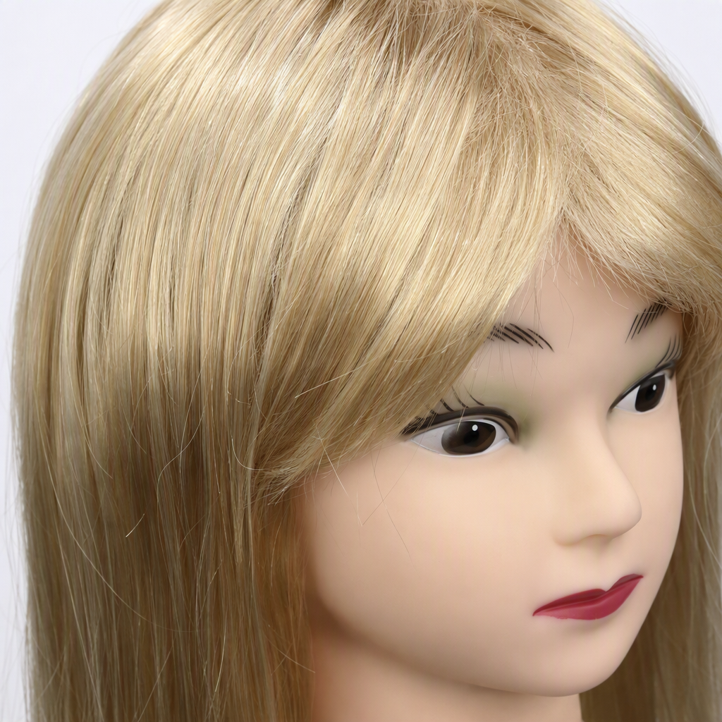 Cabello largo rubio cabeza de imitación modelo de exhibición peinado de belleza práctica de tiro accesorios peinado diseño de muestras mostrar con Application Scenario