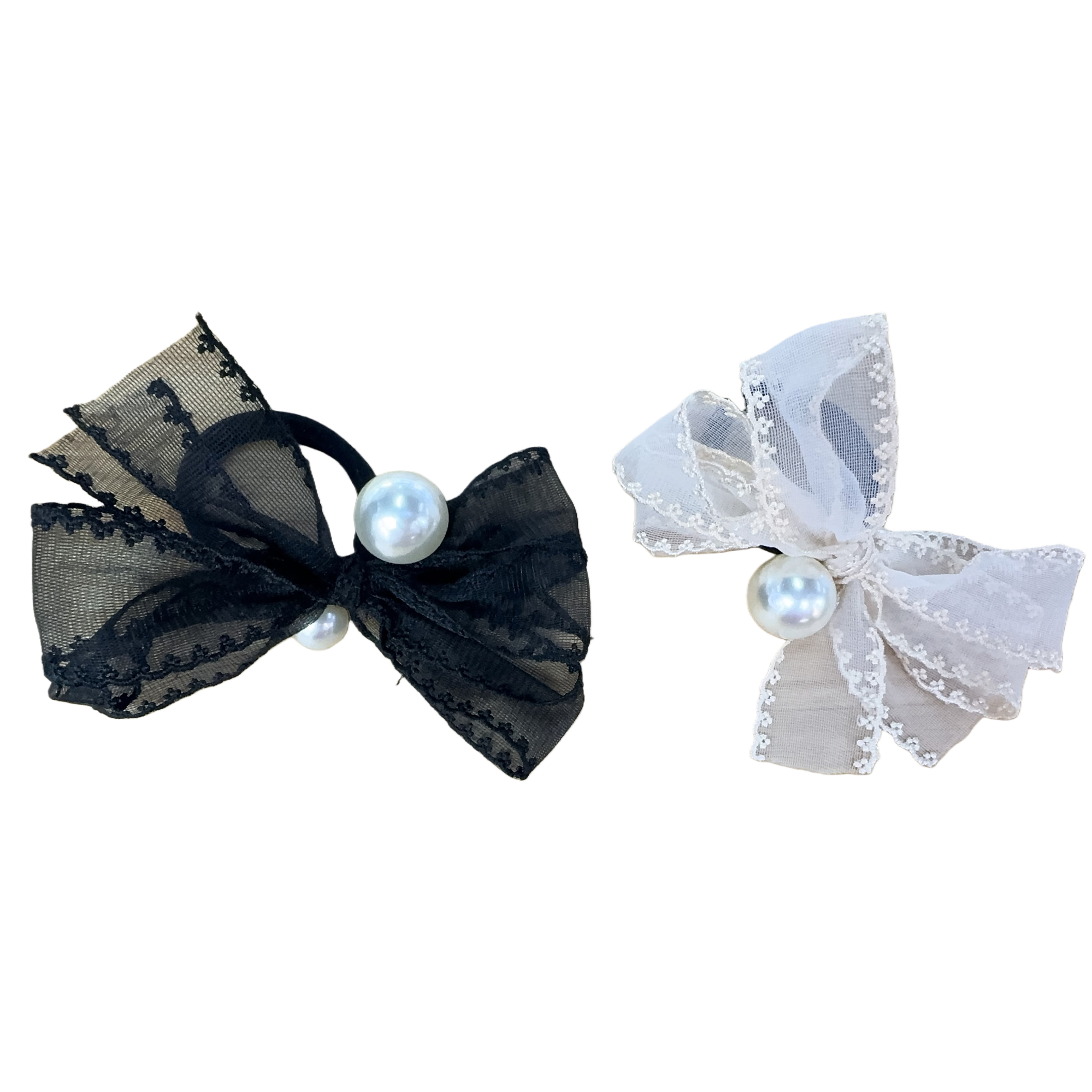 Elegancia encaje blanco y negro perlas aros de pelo accesorios para mujeres bandas de pelo tiara de pelo bandas de pelo cordones de pelo accesorios tendencias versatilidad Item Picture