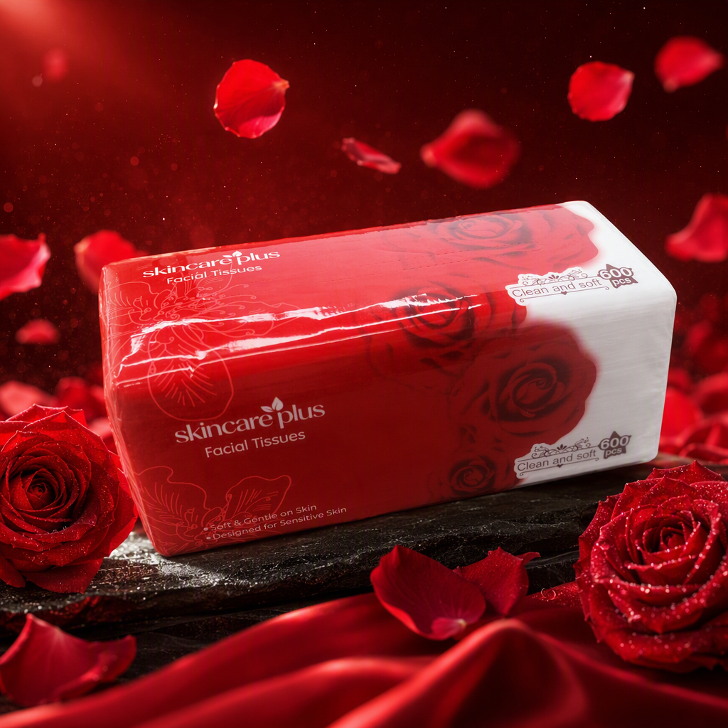 Creative red rose-patterned tissue box, fashionable household portable pull-out desktop decoration gift packaging Specification image