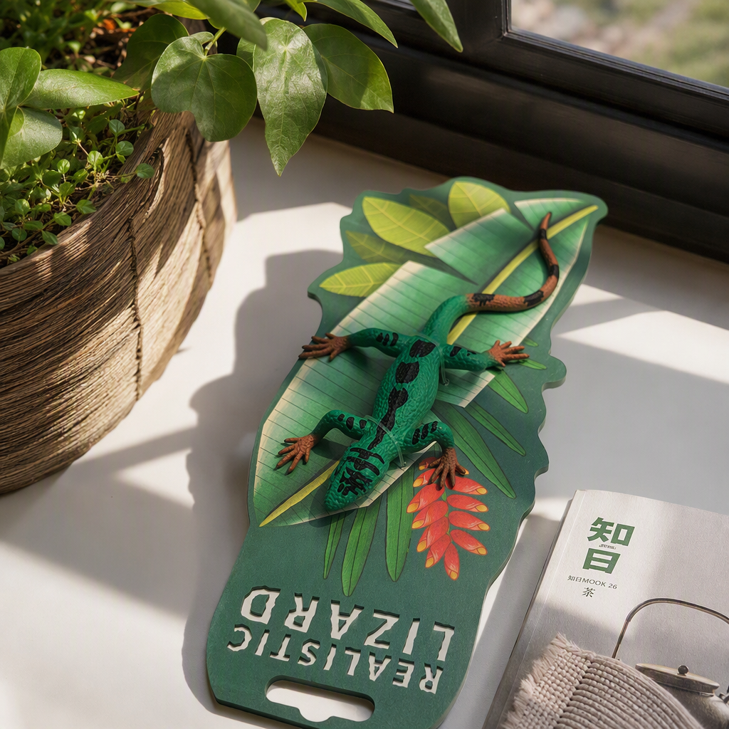 Simulated temperature-changing grass lizard toys, children's simulated reptile models, prank toys, early education cognitive animal ornaments, street stall supplies, prank souvenirs, small toys