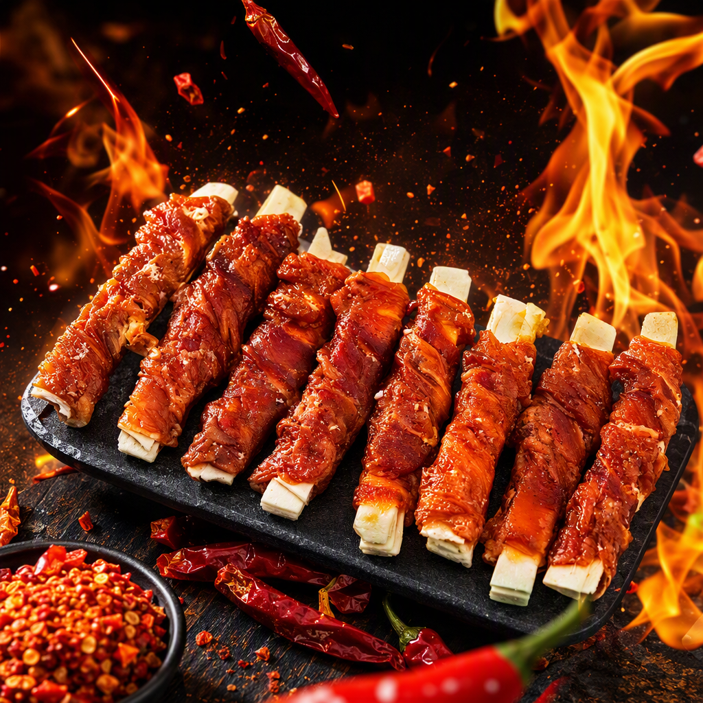 Spicy beef jerky snacks and snack foods, rich and juicy beef slices with a strong aroma, bagged snack foods details Picture