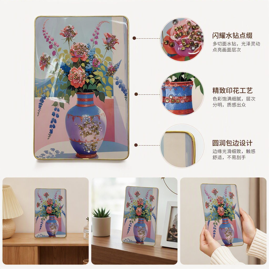 多彩花卉图案陶瓷托盘创意家居装饰餐桌垫水果盘水果盘盘餐具盘