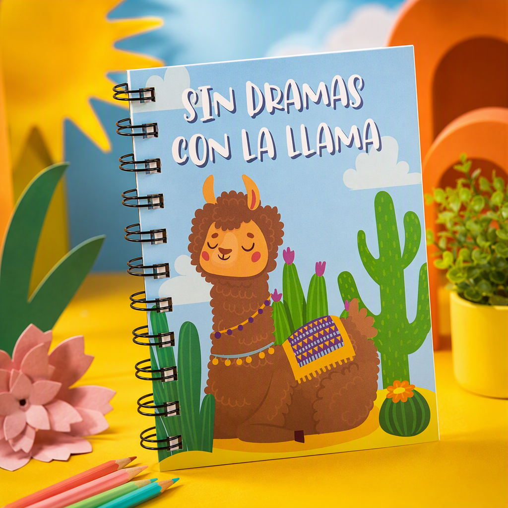 Donghu Paper Products A6 Fresh Blue Background Cactus Alpaca Coil Book Specification image