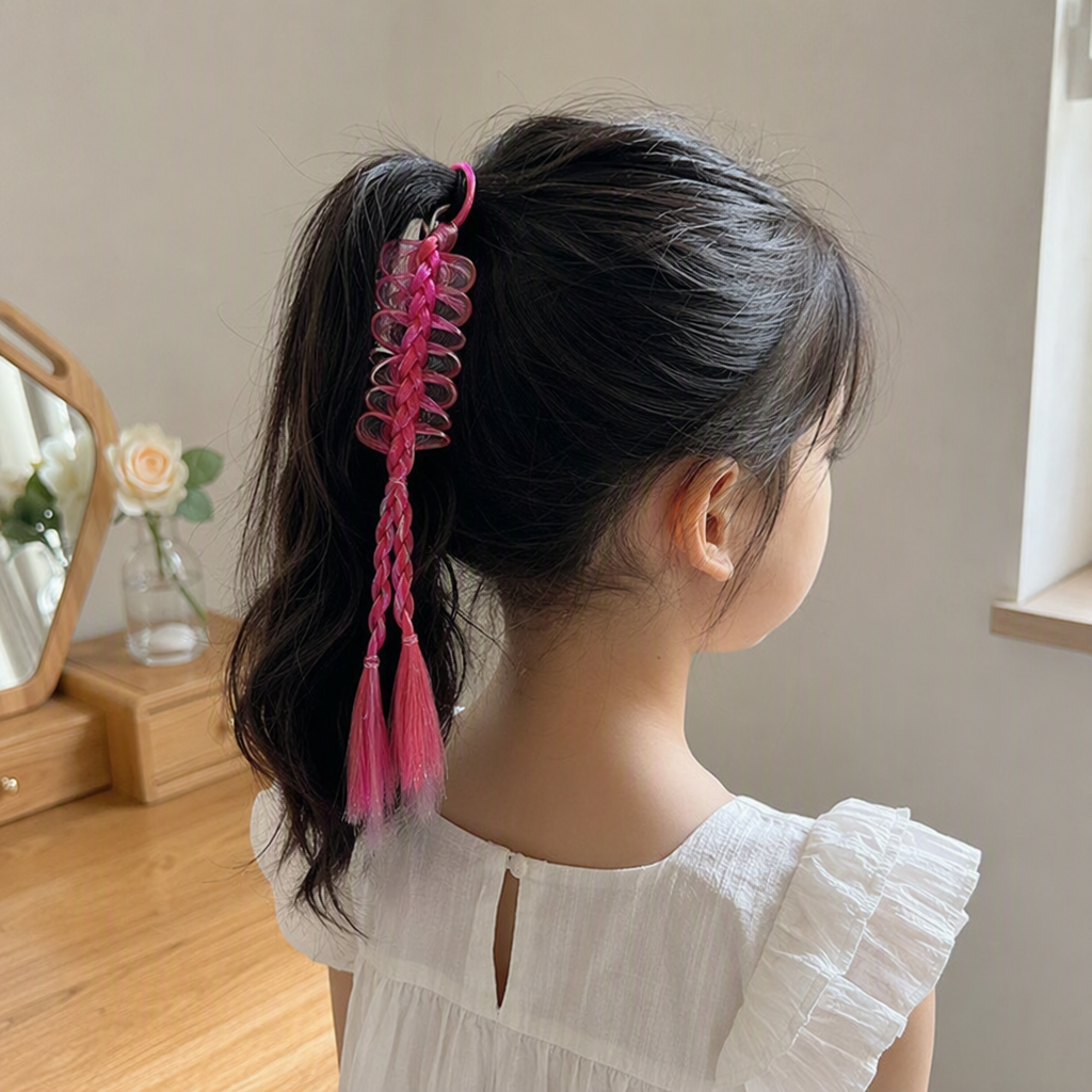 Colorful braided hair accessories, Korean-style trendy hair accessories for girls, hair clips, hair ropes, hair tie accessories details Picture