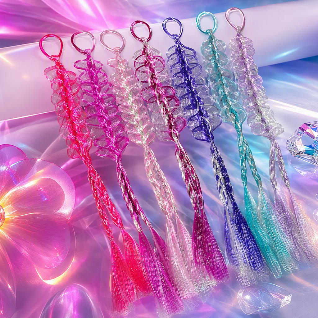 Colorful braided hair accessories, Korean-style trendy hair accessories for girls, hair clips, hair ropes, hair tie accessories Specification image