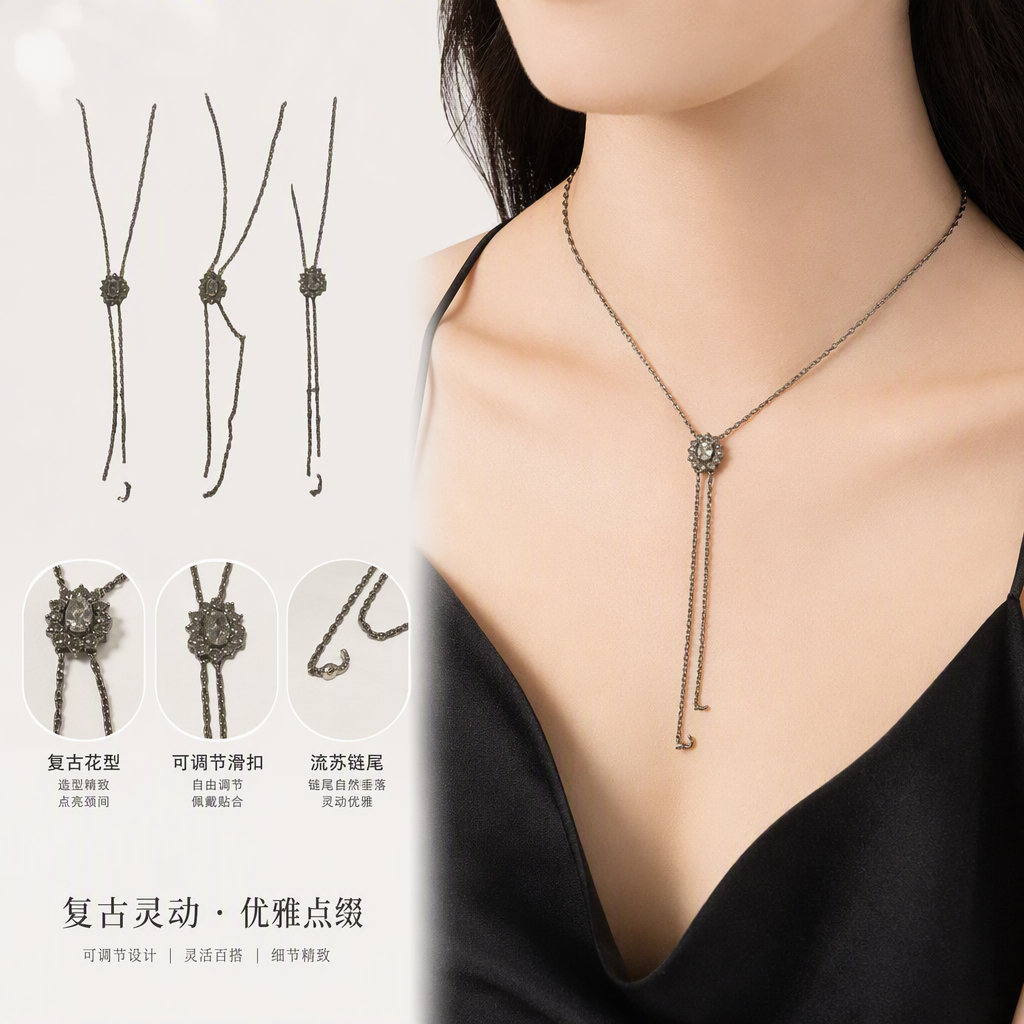 时尚金色链条项链简约百搭女士饰品潮流个性项链配饰礼物